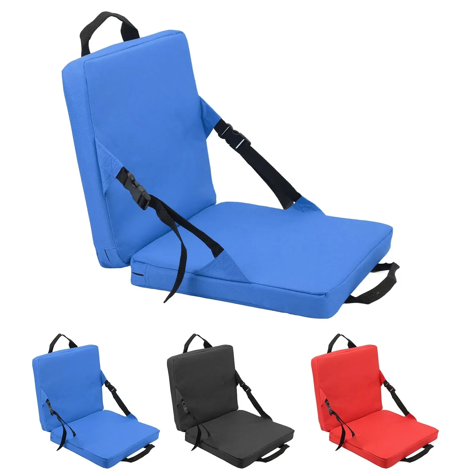 Silla plegable SITPURE con respaldo | Cojín de asiento acolchado | Compacta y cómoda para estadio, playa y parque