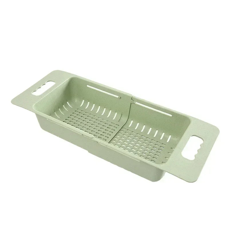 FlexDrain Escurridor de Cocina – Organizador de Fregadero Ajustable | Drenaje Automático & Deshidratador de Frutas y Verduras | Accesorios de Cocina Ahorra Espacio | Brehn