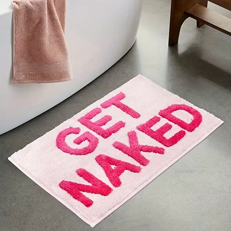 BlushNaked Alfombra de Diseño Acolchada – Rosa "Get Naked" Alfombra para Baño y Sala | Brehn
