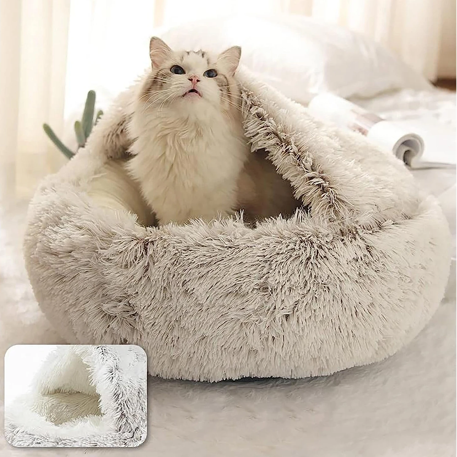 Cama de Cueva Calmante para Mascotas
