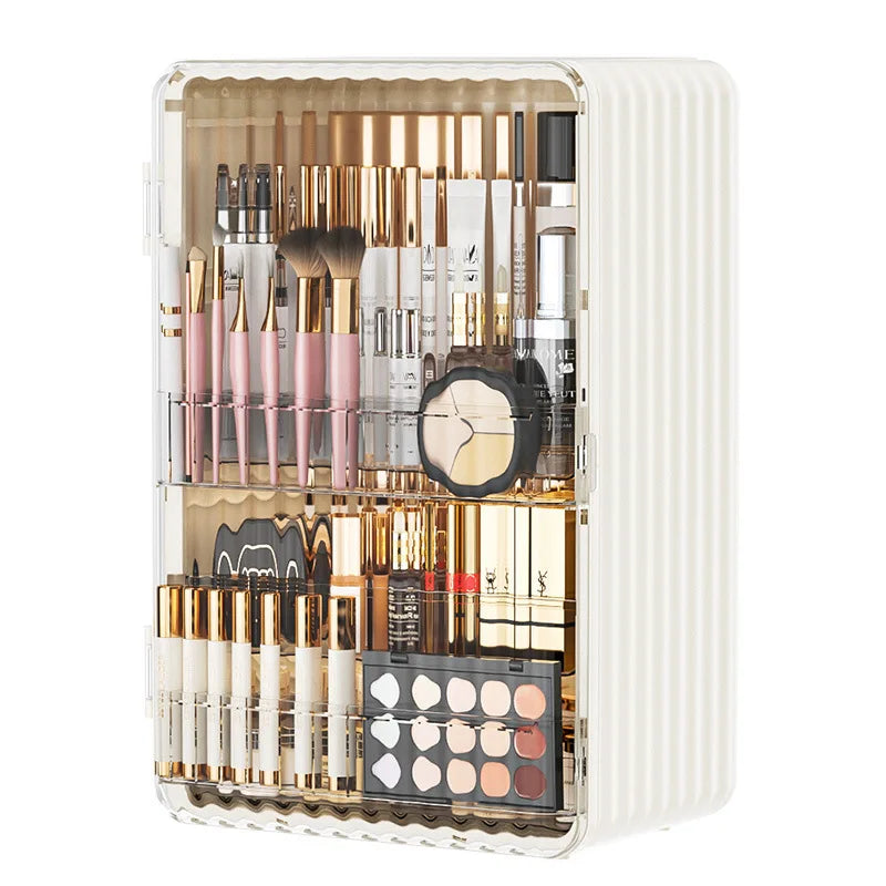 Caja de Almacenamiento Cosmético a Prueba de Polvo con Puerta Magnética para Maquillaje y Cuidado de la Piel