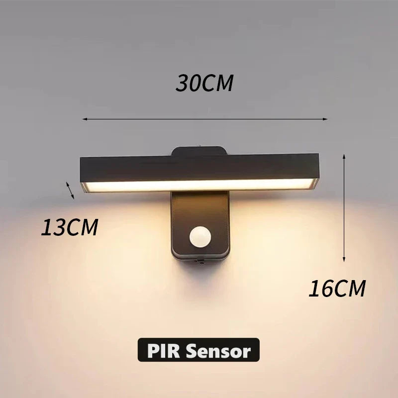 Luz de pared exterior LED VarioLux | Sensor de movimiento & IP65 | Giratoria | 30–50 cm