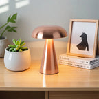 LumoShroom Lámpara de Mesa | Diseño Retro de Hongo | LED y Regulable | Recargable
