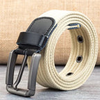 Cinturón de Lona para Hombre – Banda Ajustable Casual a Rayas