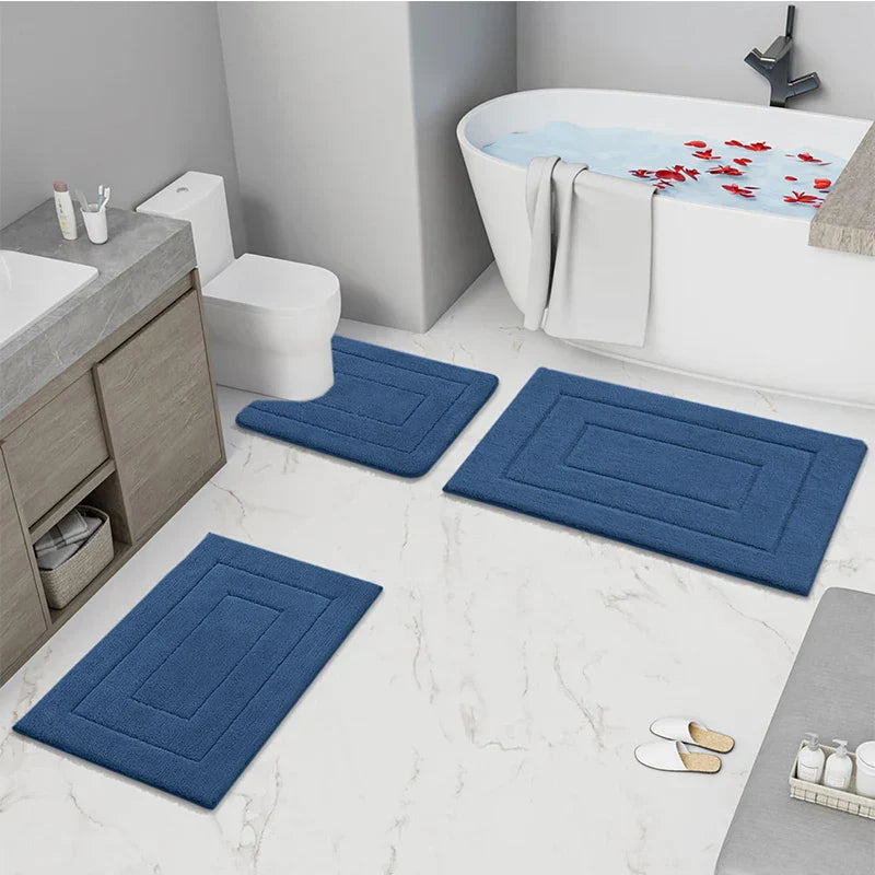 Alfombra de baño de microfibra antideslizante – Alfombra de baño de doble capa | Absorbente y suave | Alfombra de confort | Brehn