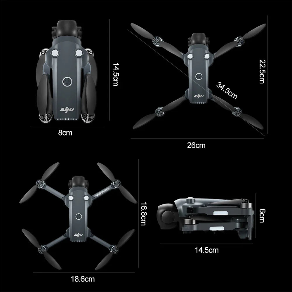 AeroPro Drone 4K UHD Doble Cámara 5G WIFI Cuadricóptero Plegable | Drone | Drone Profesional con Motor Sin Escobillas, FPV y Fotografía Aérea