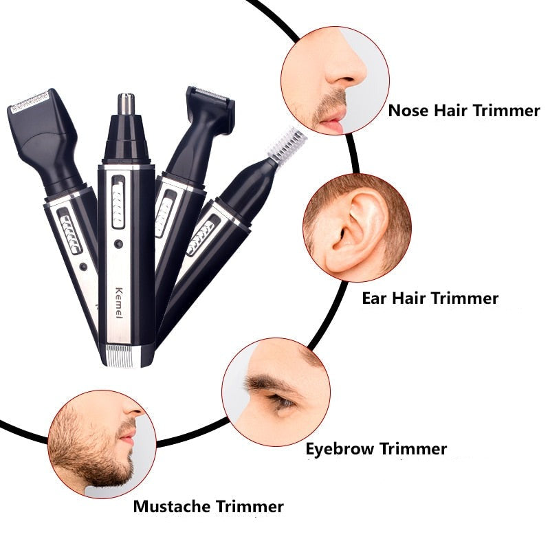 4 en 1 cortadora de cabello eléctrica recargable