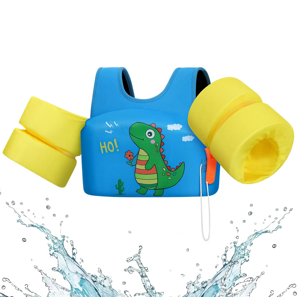 Kalsten | Chaleco de Flotación de Espuma para Niños con Manguitos y Silbato de Seguridad para Nadar y Hacer Kayak