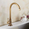 GOLDENSWAN – Robinet antique en col de cygne en laiton pour cuisine et salle de bain