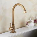 SwanFlow - grifo de cocina de bronce antiguo con elegante diseño de cuello de cisne