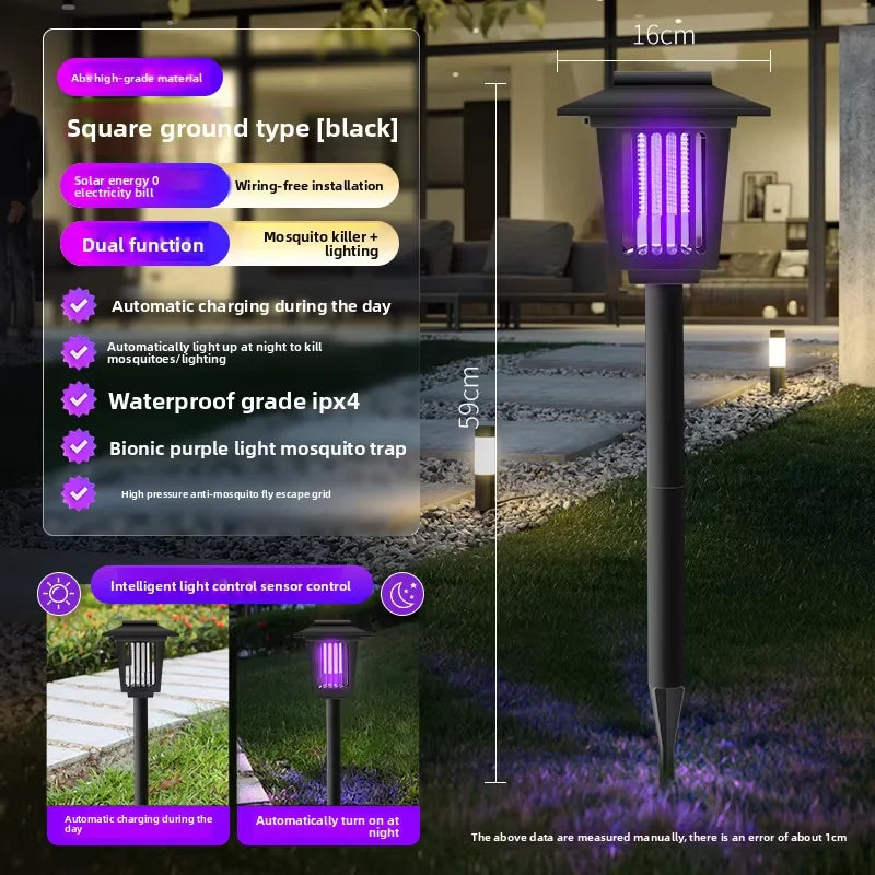 Trampa Solar para Mosquitos Solavex & Luz LED | Impermeable IP65 | Jardín & Terraza | Insecticida