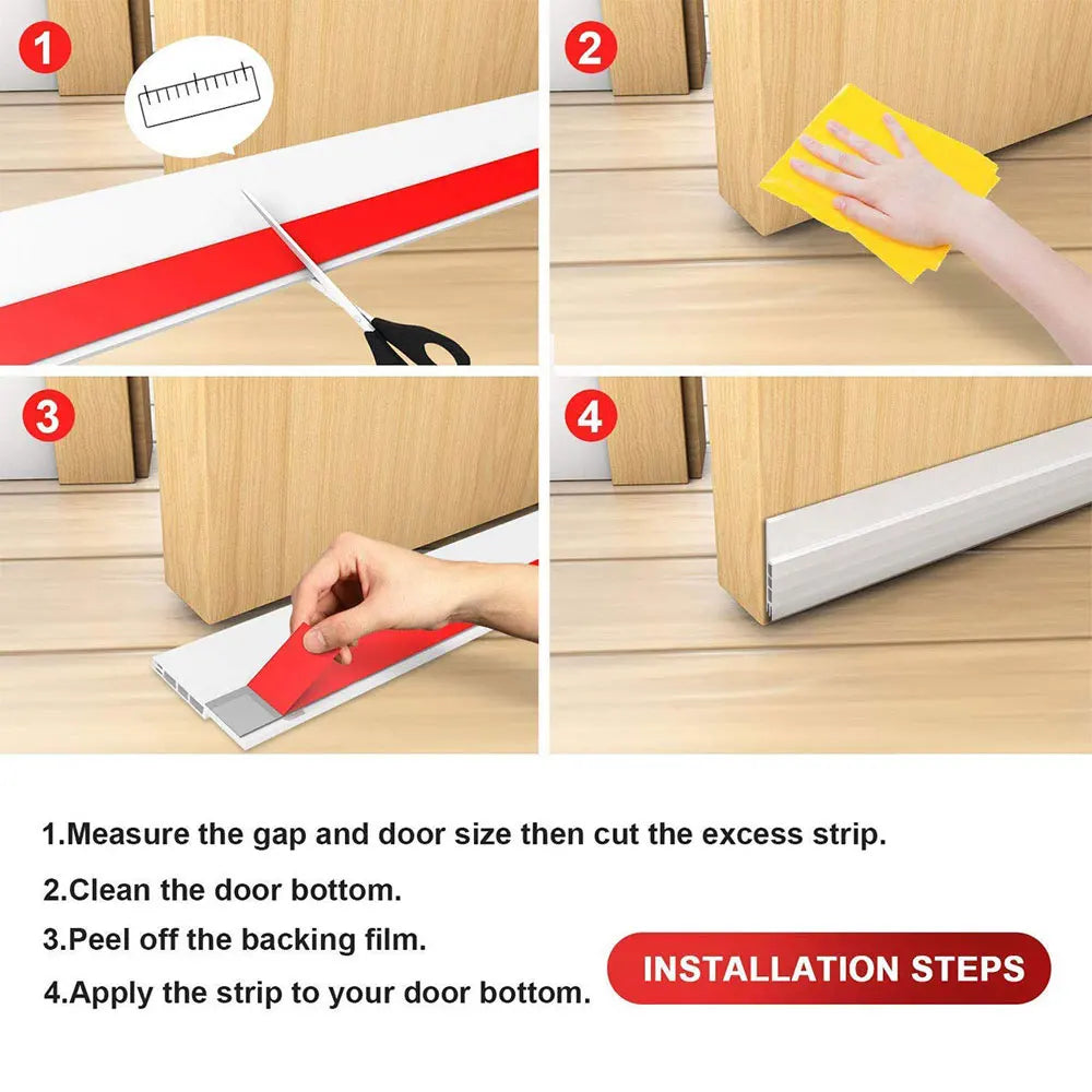 SilentSeal Sellador de Puerta para Corrientes de Aire | Protección contra Frío, Ruido y Corrientes de Aire | Sellador de Puerta Autoadhesivo Interior y Exterior