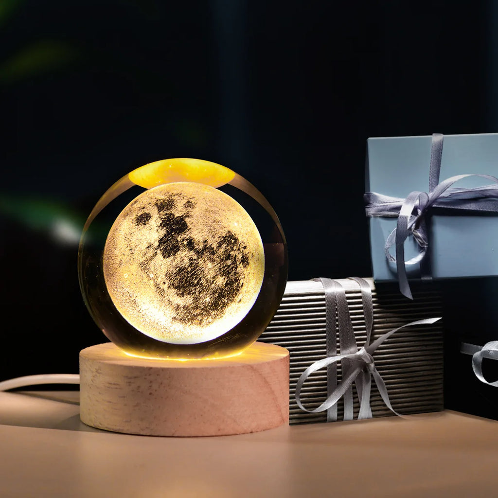 Astranova Galaxy Luz Nocturna | Esfera de Cristal LED con Diseño de Vía Láctea | Luz Cálida | Regalo Creativo para Niños y Adultos