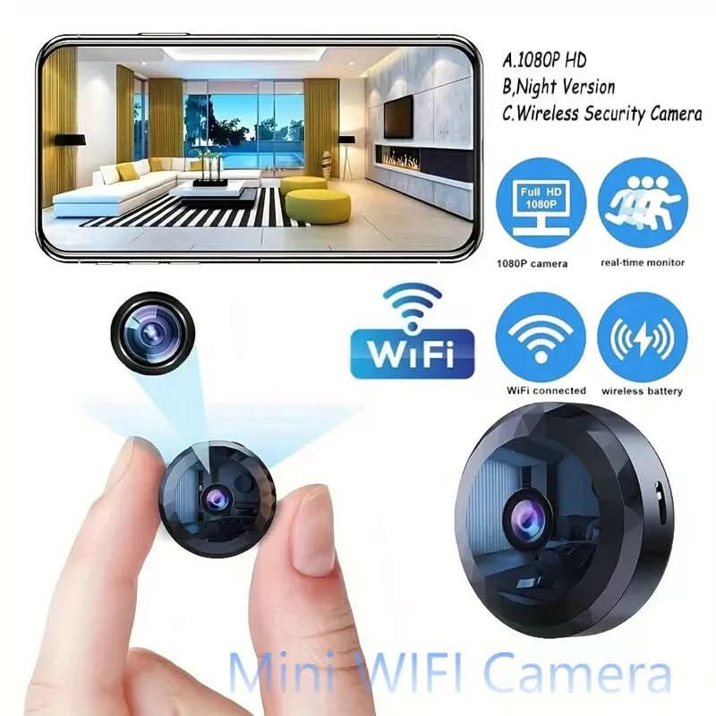 Cámara de Seguridad Pequeña – Cámara WiFi Magnética Pequeña 1080P HD para Vigilancia Discreta