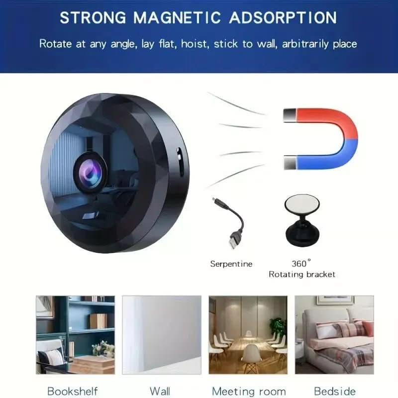 Cámara de Seguridad Pequeña – Cámara WiFi Magnética Pequeña 1080P HD para Vigilancia Discreta