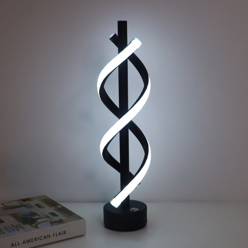 Lámpara LED de Doble Espiral Nórdica – diseño moderno de tiras de hierro