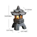 Iluminación exterior de paisaje LED de resina en forma de torre solar retro-decorativa