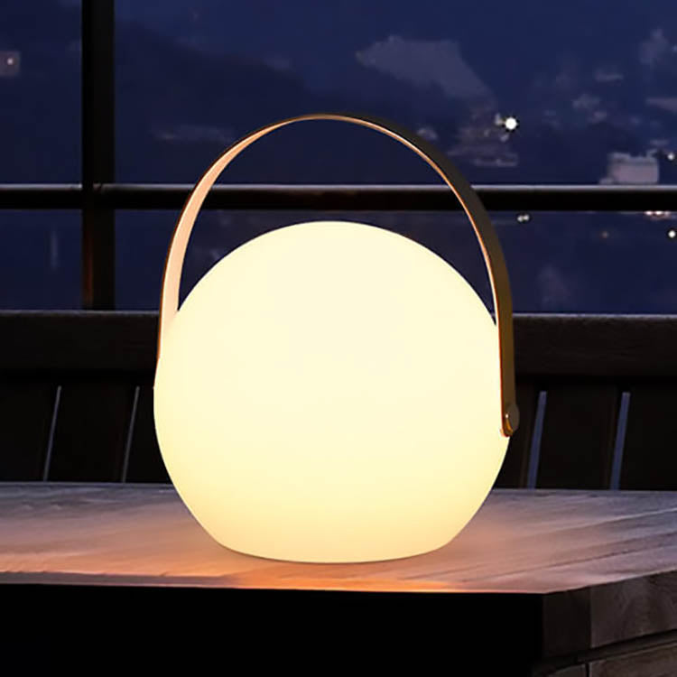Simplicidad Moderna Lámpara de Mesa LED de Mano Redonda Cuadrada de Plástico para Patio Exterior | Brehn