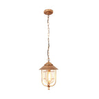 Lámpara colgante exterior industrial vintage de aluminio con cristal, 1 luz, a prueba de agua