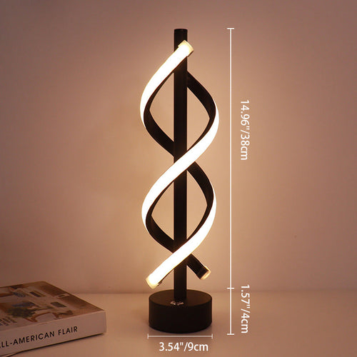 Lámpara LED de Doble Espiral Nórdica – diseño moderno de tiras de hierro