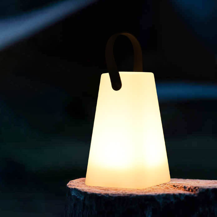 Simplicidad Moderna Lámpara de Mesa LED de Mano Redonda Cuadrada de Plástico para Patio Exterior | Brehn