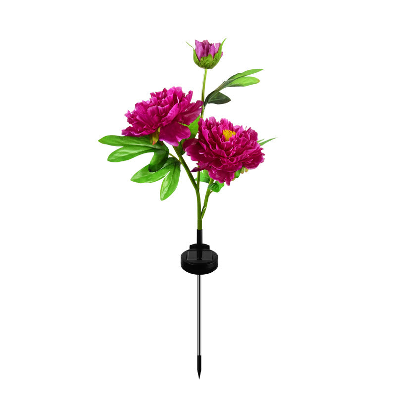 Luz de jardín LED creativa contemporánea de flores de peonía solar impermeable para exteriores | Brehn