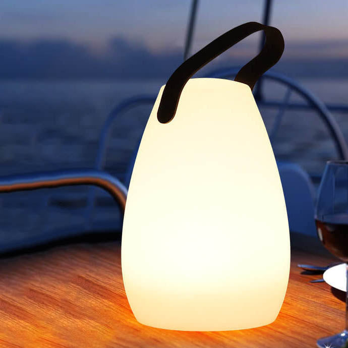 Simplicidad Moderna Lámpara de Mesa LED de Mano Redonda Cuadrada de Plástico para Patio Exterior | Brehn