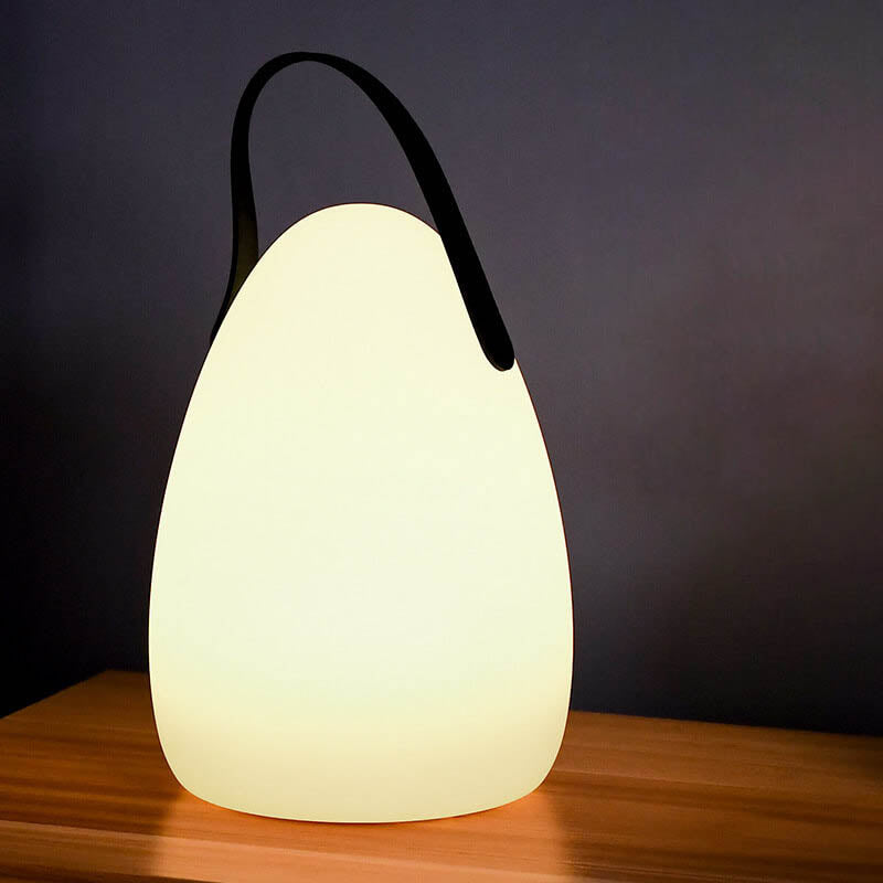 Simplicidad Moderna Lámpara de Mesa LED de Mano Redonda Cuadrada de Plástico para Patio Exterior | Brehn