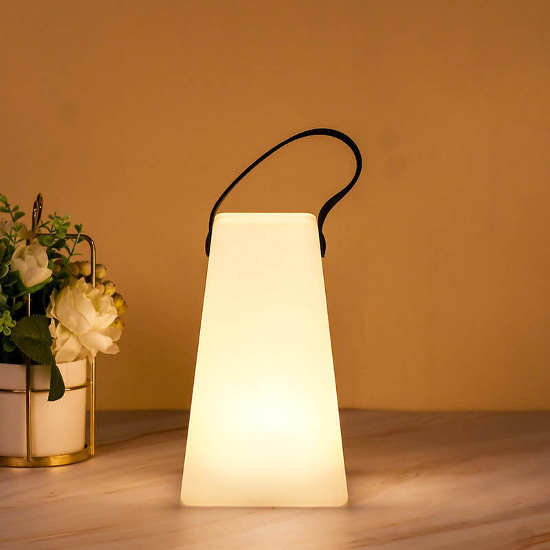 Simplicidad Moderna Lámpara de Mesa LED de Mano Redonda Cuadrada de Plástico para Patio Exterior | Brehn