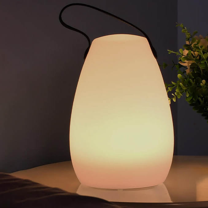 Simplicidad Moderna Lámpara de Mesa LED de Mano Redonda Cuadrada de Plástico para Patio Exterior | Brehn
