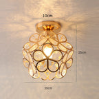 Lámpara de techo de vidrio floral con reflexión de luz