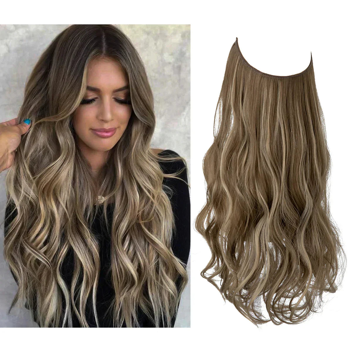 SecretHair | Extensiones de Cabello 100% Natural | Calidad REMY | Volumen y Longitud Sin Costuras | Brillo Natural | Resistente al Calor y Duradero