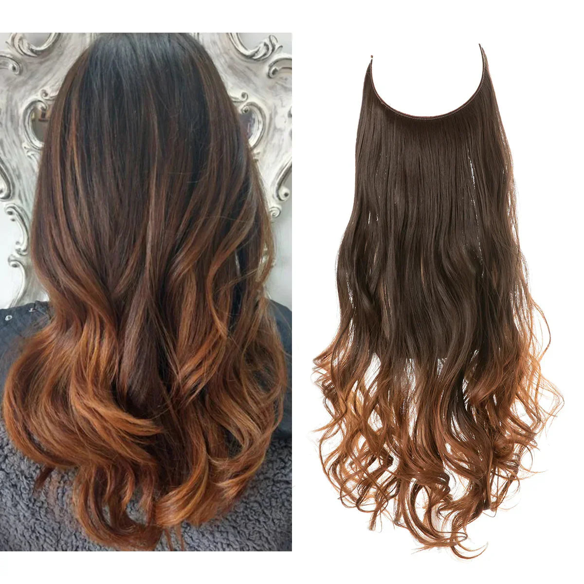 SecretHair | Extensiones de Cabello 100% Natural | Calidad REMY | Volumen y Longitud Sin Costuras | Brillo Natural | Resistente al Calor y Duradero