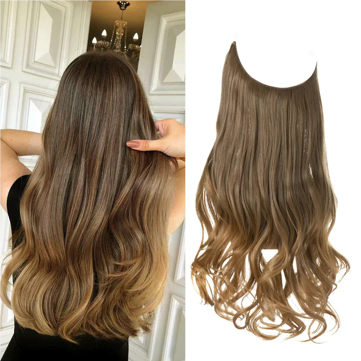 SecretHair | Extensiones de Cabello 100% Natural | Calidad REMY | Volumen y Longitud Sin Costuras | Brillo Natural | Resistente al Calor y Duradero