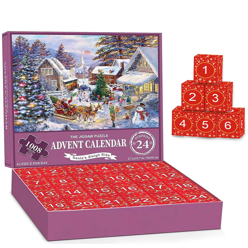 1008PCS Rompecabezas de Navidad Calendario de Adviento - Regalo de Navidad