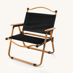 Silla Plegable de Tela Cuadrada Minimalista Moderna de Acero al Carbono con Respaldo y Apoyabrazos de Madera de Haya para Exterior