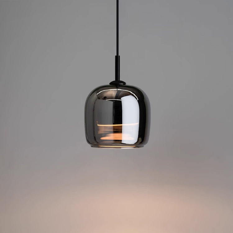 BowLift | Lámpara Colgante de Vidrio Negro Nórdico - Lámpara Moderna para Isla de Cocina y Comedor