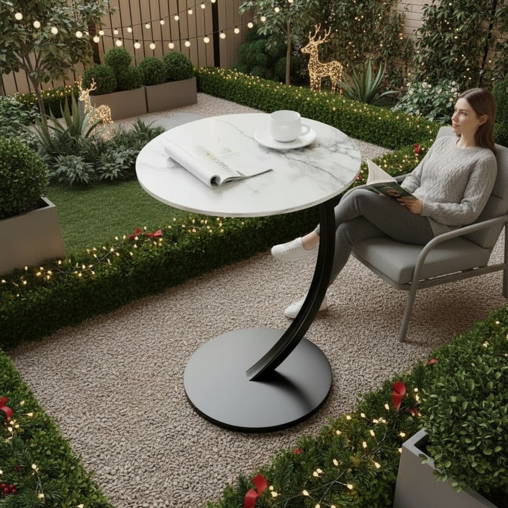 SMALLIX – Mesa auxiliar redonda compacta y reforzada para una vida moderna en espacios pequeños