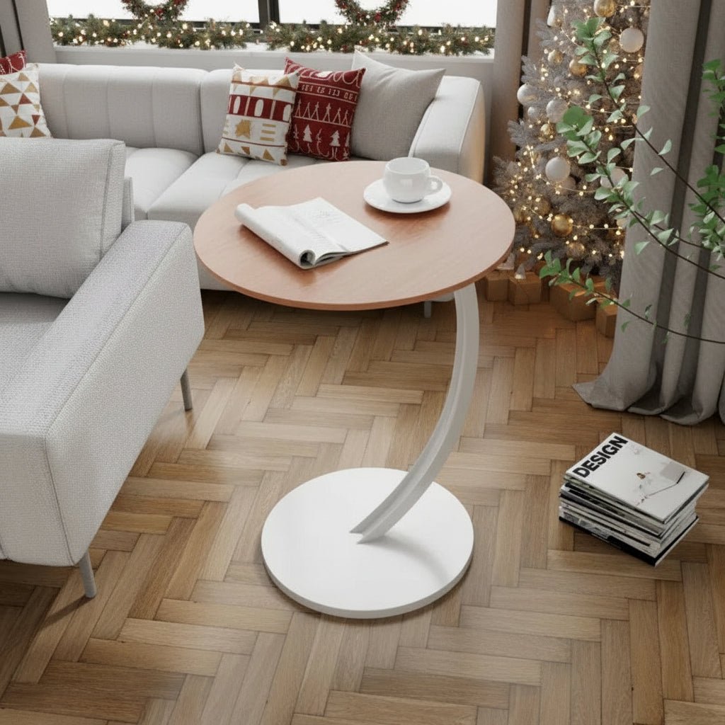 SMALLIX – Mesa auxiliar redonda compacta y reforzada para una vida moderna en espacios pequeños