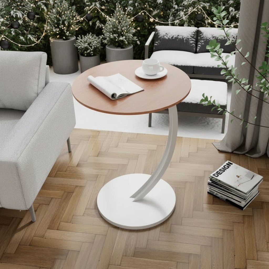 SMALLIX – Mesa auxiliar redonda compacta y reforzada para una vida moderna en espacios pequeños