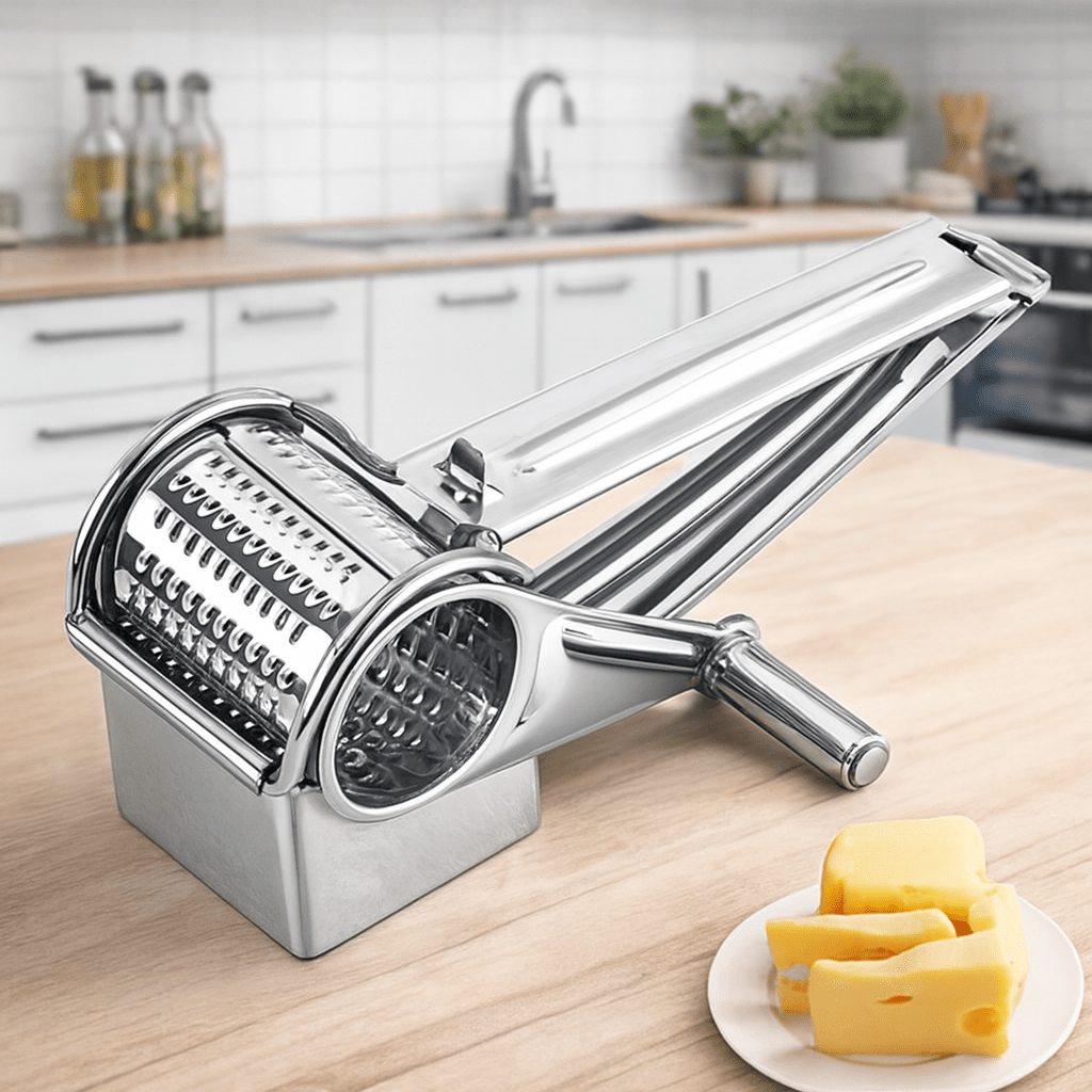 GRATE MOTION – Rallador de queso de acero inoxidable rotativo para una preparación culinaria sin esfuerzo