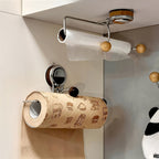 FIXROLL – Soporte de toallas de papel de cocina sin perforación de acero inoxidable con potencia de succión reutilizable