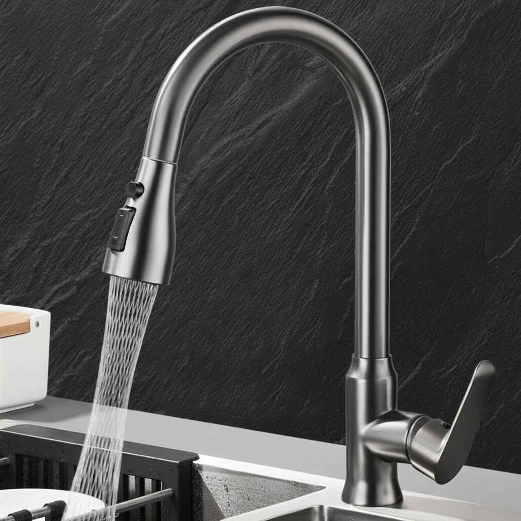 SWIVELUX – Grifo de cocina elegante con función extraíble y rotación de 360°
