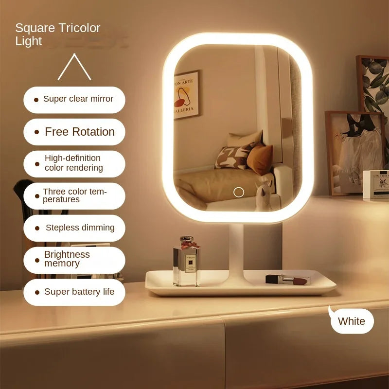 Espejo de Maquillaje LED Lumiéra | 3 Colores de Luz | Control Táctil | Diseño Moderno