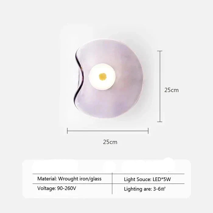 Lámpara de Pared de Vidrio con Diseño Orgánico para Iluminación Acogedora y Moderna