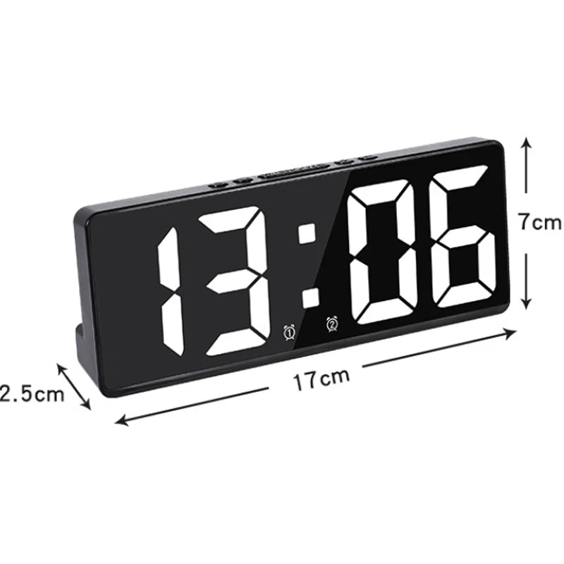 Reloj LED Simple con Luz Colorida, Temperatura, Calendario, Despertador, Reloj Creativo
