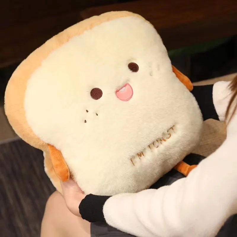 Skorter | Almohada Calentadora de Manos Ultra Suave en Forma de Tostada de Peluche