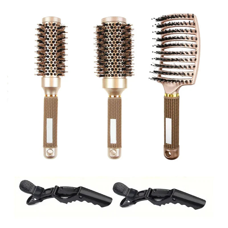 Juego de cepillos redondos profesionales con función de iones para diferentes longitudes de cabello