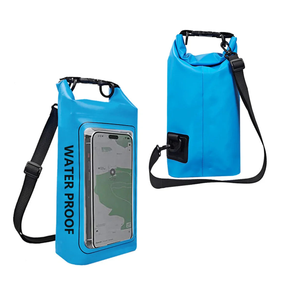 AquaVault Bolsa Impermeable de 2L | Con Ventana Táctil | Bolsa de Exterior para Kayak, Senderismo y Deportes Acuáticos
