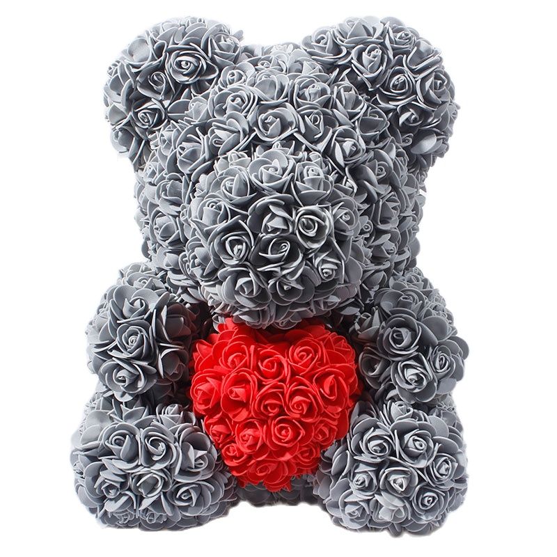 Osito de Peluche con Rosas Artificiales